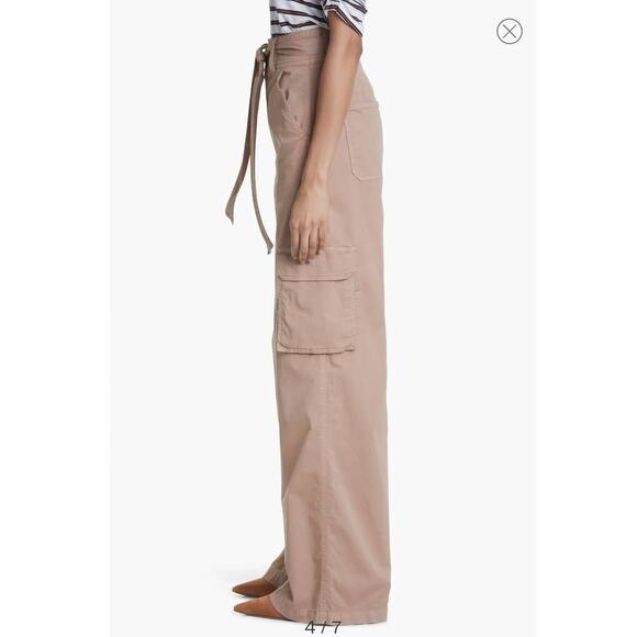 NWT Veronica Beard Belisa Tie Belt Wide Leg Cargo Pants - 26 - mushroom - 26 - Picture 3 of 6